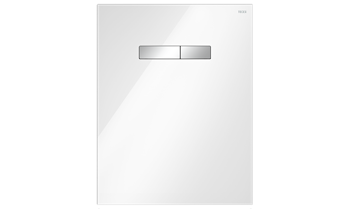 TECElux Betätigungsplatte Glas, weiß, Tasten Chrom